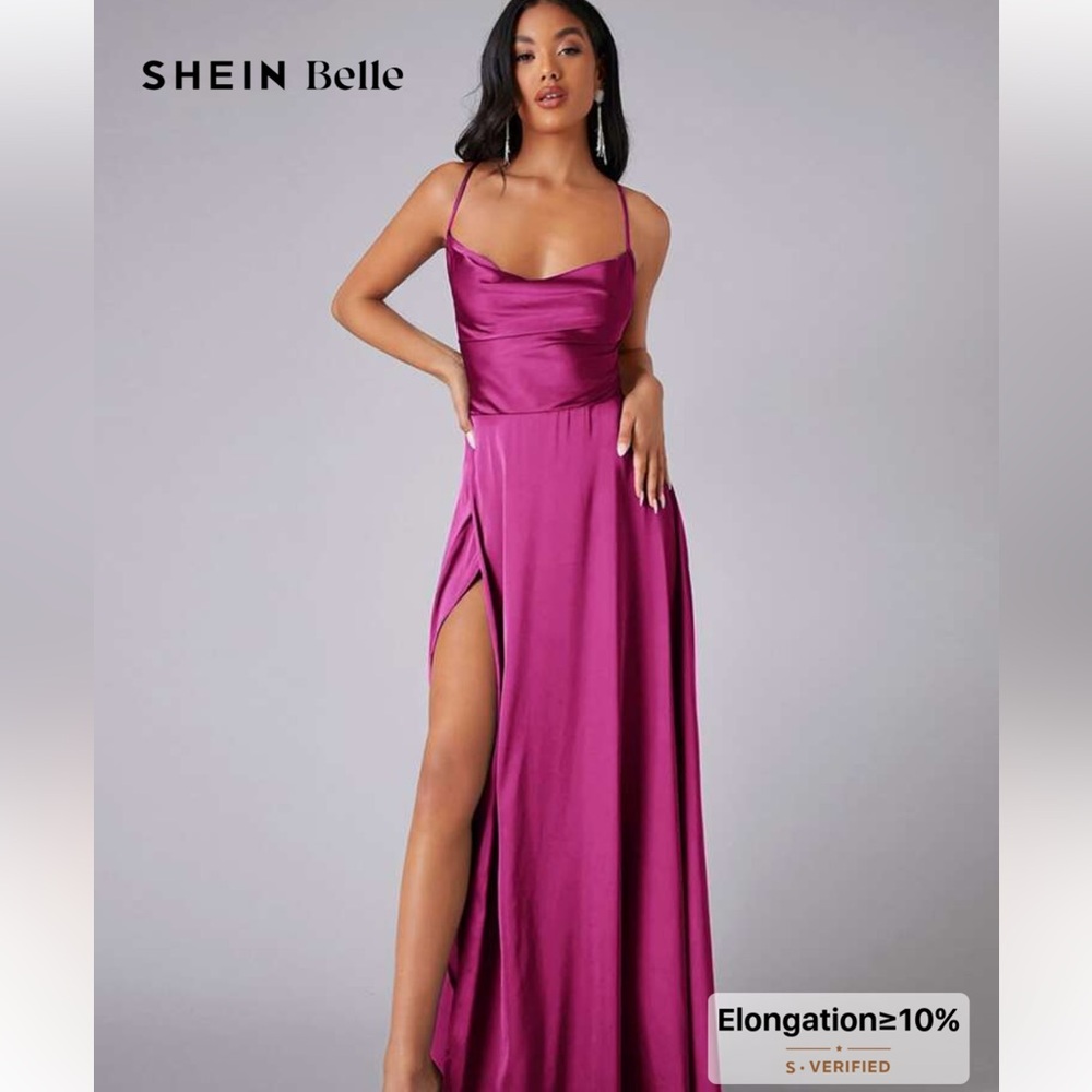 SHEIN Fuchsia Satin Dress